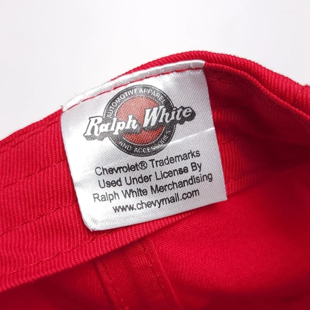 Chevrolet Hat Strapback Ralph White Baseball Cap Hot‎ Rod Muscle Car